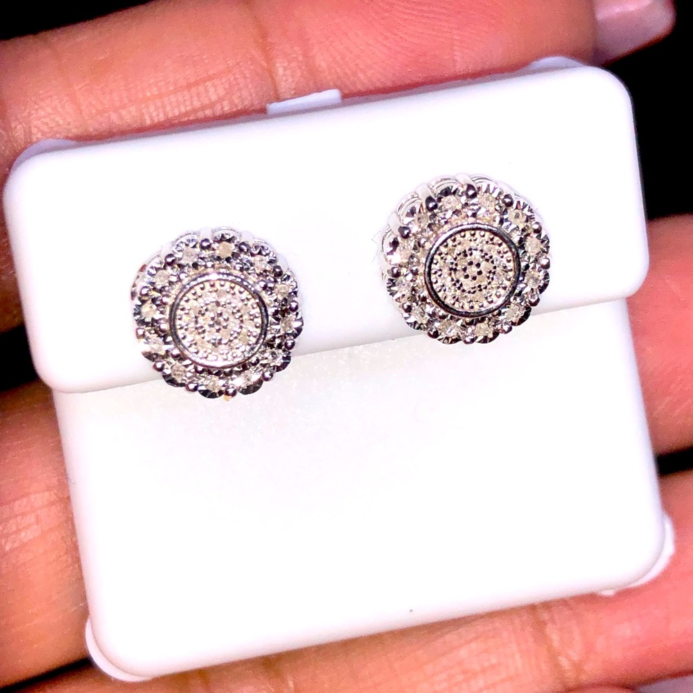 Real Diamond custom made earrings NOT CZ huge sale